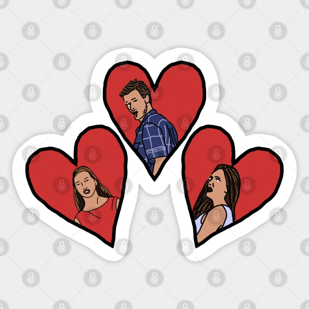 Distracted Boyfriend Meme Valentines Day Sticker by ellenhenryart